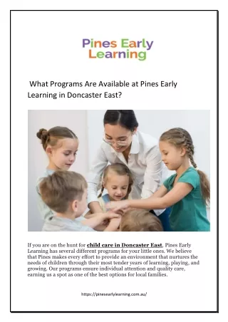what programs are available at pines early