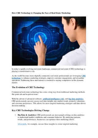 How CRE Technology is Changing the Face of Real Estate Marketing