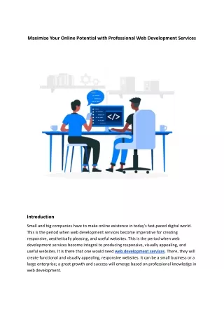 Maximize Your Online Potential with Professional Web Development Services
