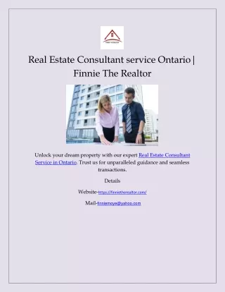 Real Estate Consultant service Ontario