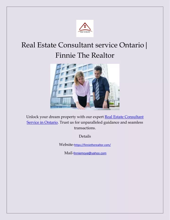 real estate consultant service ontario finnie