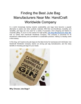 Jute Lunch Bags - HandCraft Worldwide Company