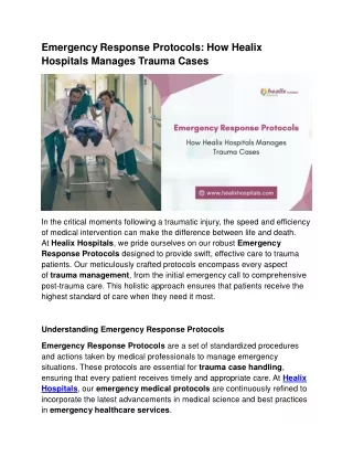 Emergency Response Protocols How Healix Hospitals Manages Trauma Cases