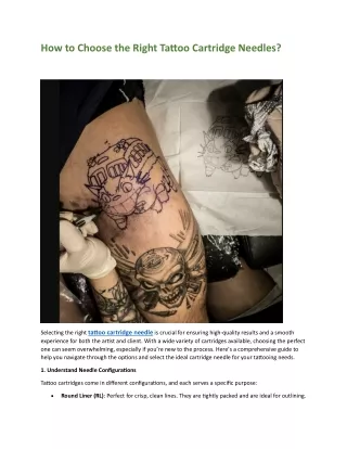 How to Choose the Right Tattoo Cartridge Needles