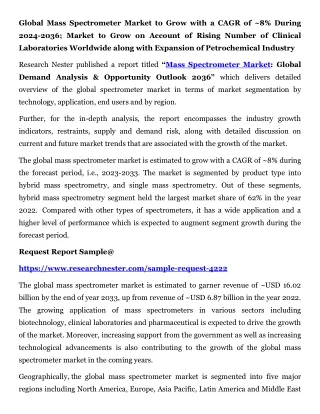 global mass spectrometer market to grow with