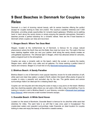 9 Best Beaches in Denmark for Couples to Relax