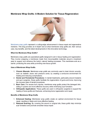 Membrane Wrap Grafts_ A Modern Solution for Tissue Regeneration