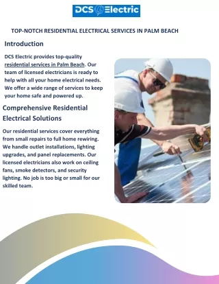 Top-Notch Residential Electrical Services in Palm Beach