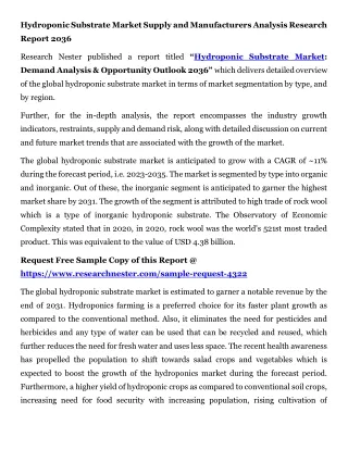 Hydroponic Substrate Market