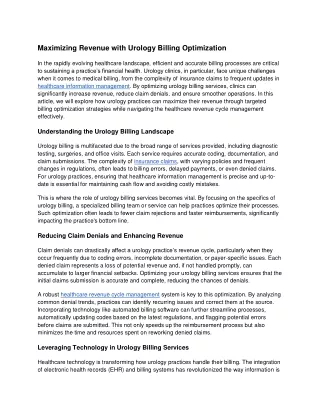 maximizing revenue with urology billing