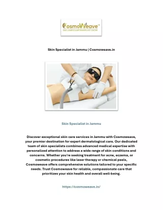 Skin Specialist in Jammu | Cosmoweave.in