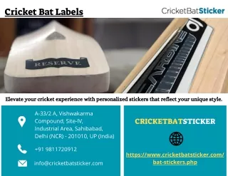 Cricket Bat Labels