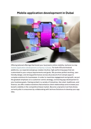 mobile application development in dubai