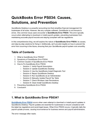 quickbooks error ps034 causes solutions