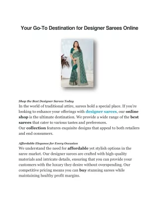 Best Designer Sarees Online