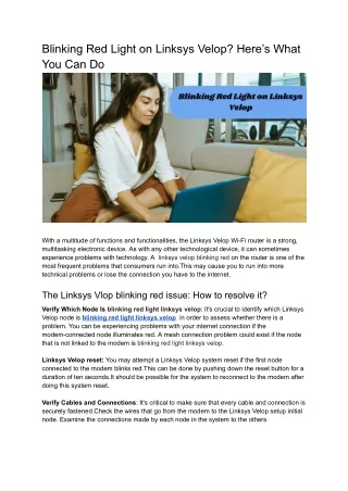 Blinking Red Light on Linksys Velop_ Here’s What You Can Do