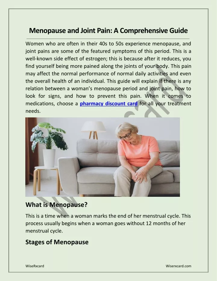 menopause and joint pain a comprehensive guide