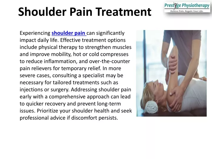 shoulder pain treatment