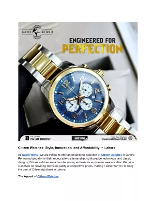 Citizen Watches price in Lahore