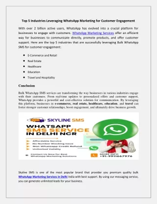 Top 5 Industries Leveraging WhatsApp Marketing for Customer Engagement