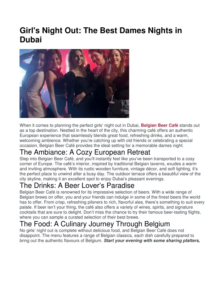 girl s night out the best dames nights in dubai