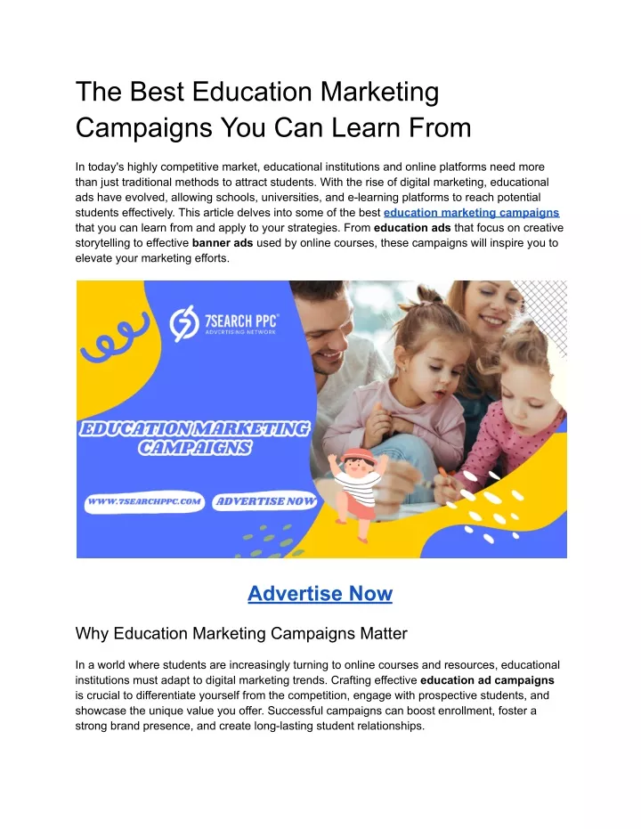 the best education marketing campaigns