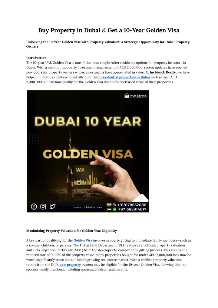 buy property in dubai get a 10 year golden visa