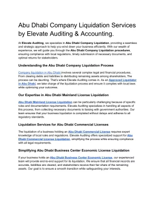 Abu Dhabi Company Liquidation Services by Elevate Auditing (1)