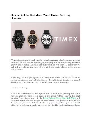 how to find the best men s watch online for every