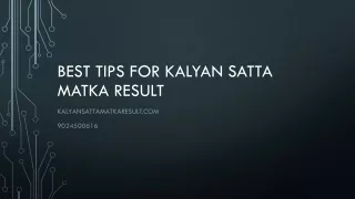 Best Tips for Kalyan Satta Matka Result