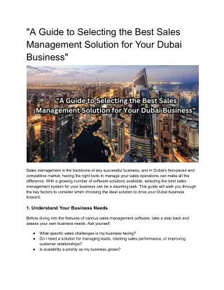 a guide to selecting the best sales management