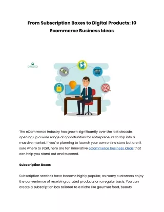 Ecommerce business ideas