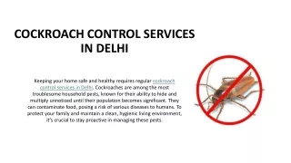 COCKROACH CONTROL SERVICES IN DELHI