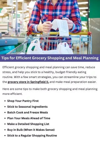 Tips for Efficient Grocery Shopping and Meal Planning