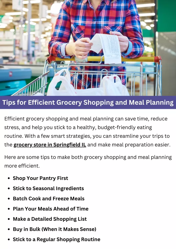 tips for efficient grocery shopping and meal