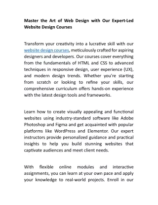 master the art of web design with our expert