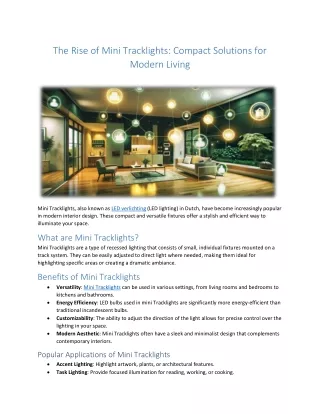 The Rise of Mini Tracklights- Compact Solutions for Modern Living