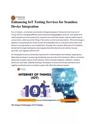 enhancing iot testing services for seamless