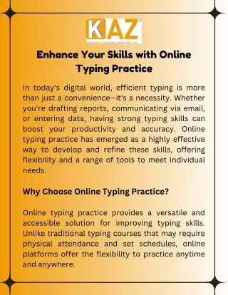 Enhance Your Skills with Online Typing Practice