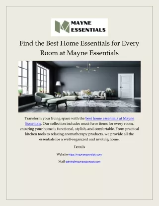 Find the Best Home Essentials for Every Room at Mayne Essentials