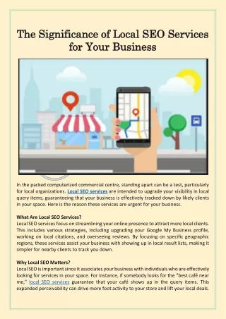 The Significance of Local SEO Services for Your Business