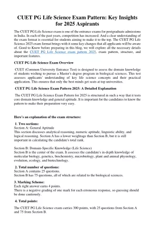 cuet pg life science exam pattern key insights
