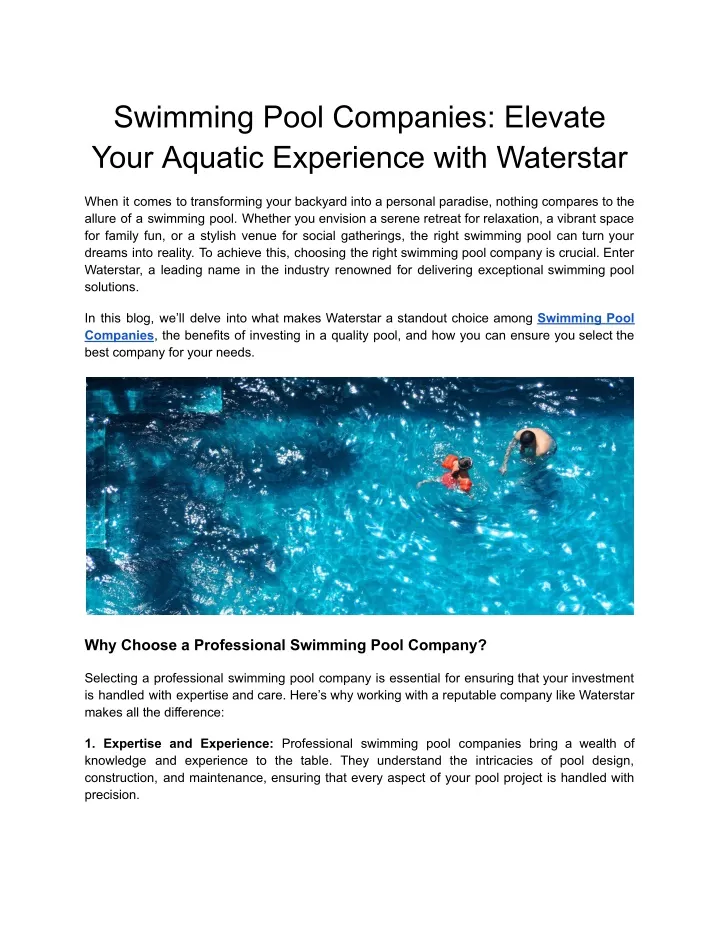 swimming pool companies elevate your aquatic