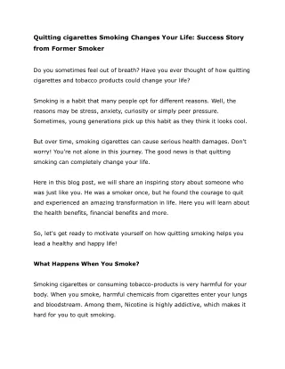 How Quitting Smoking Can Change Your Life Forever_ Success Story from Former Smoker