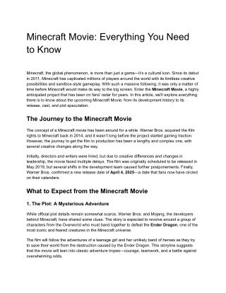 minecraft movie everything you need to know