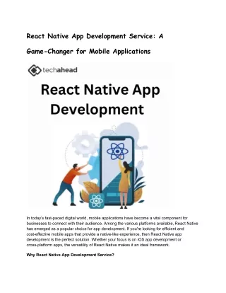 react native app development service a