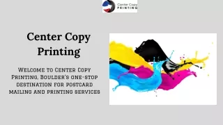 Choose High-Quality Document Printing Services - Center Copy Printing