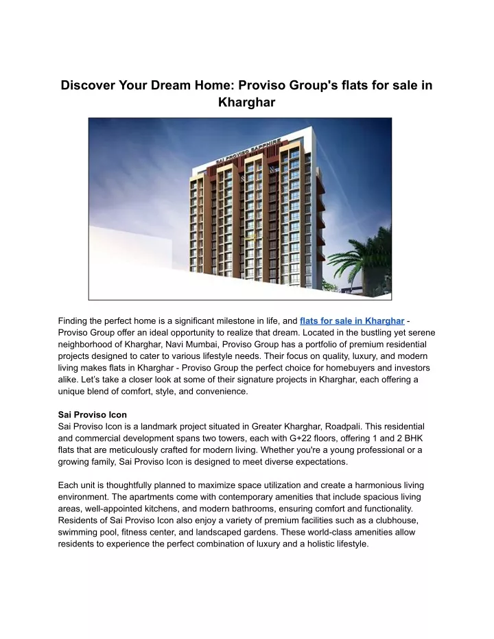 discover your dream home proviso group s flats