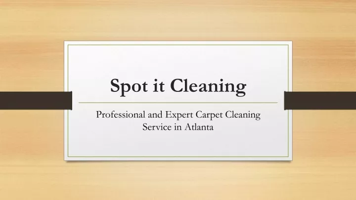 spot it cleaning