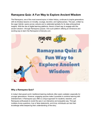 ramayana quiz a fun way to explore ancient wisdom